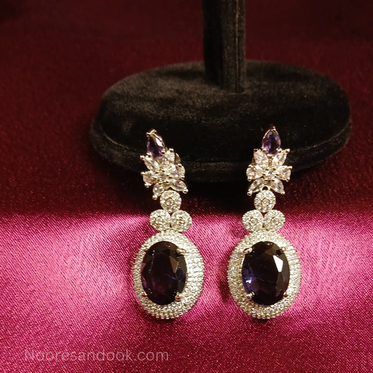 American Diamond- Purple Earrings