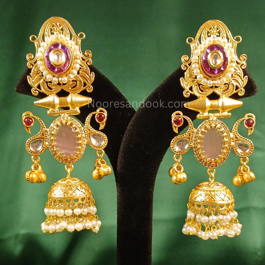 Golden Jhumka- Purple