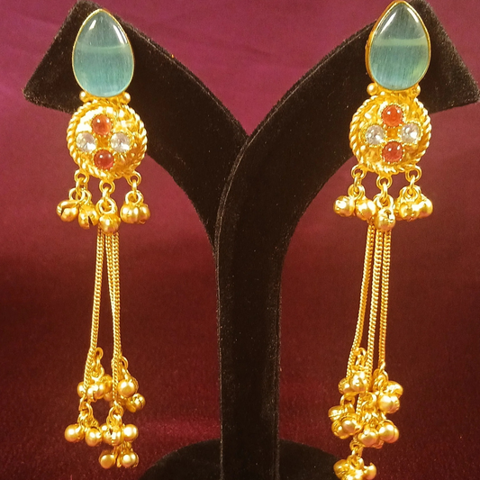 Kashmiri Earrings With Chain