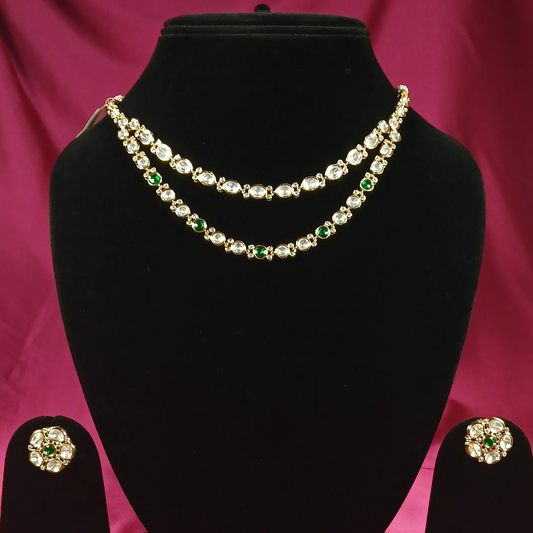 Polki Layered Necklace Set