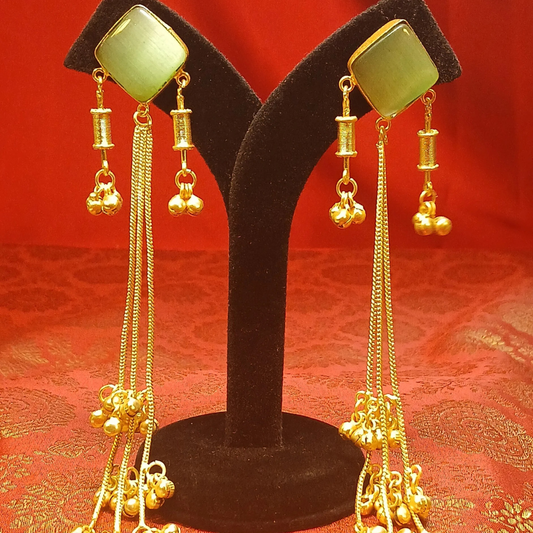 Long Kashmiri Earrings with Ghungroo