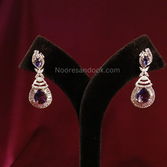 American Diamond Earrings- Blue