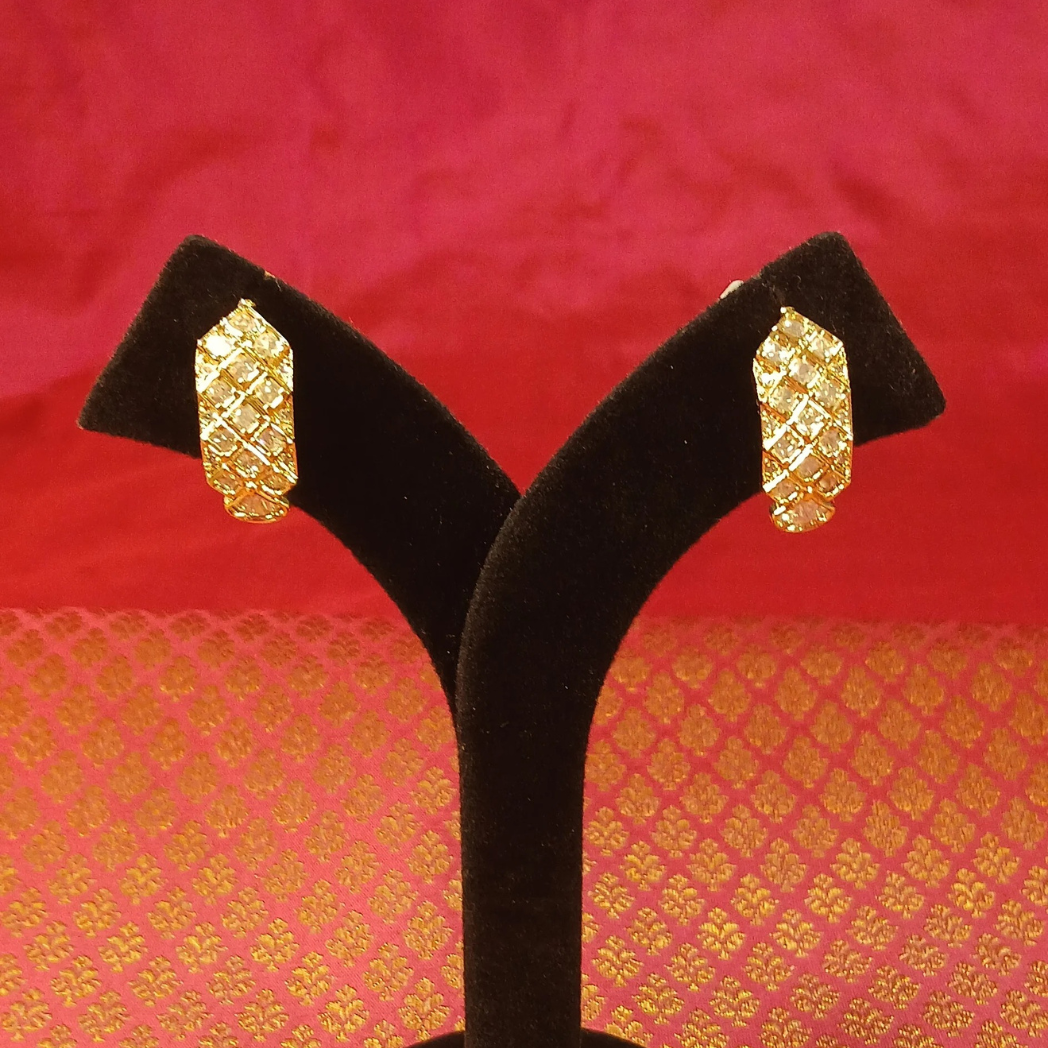 Polki Stud Earrings- Half Bali Style