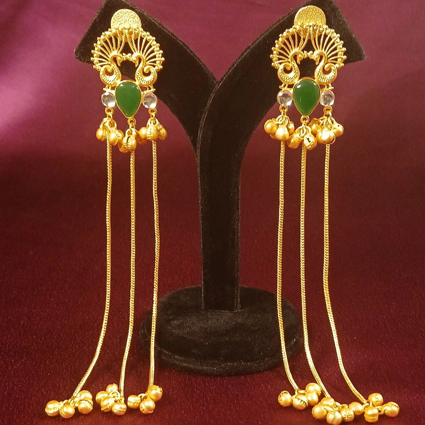 Kashmiri Earrings With Chain