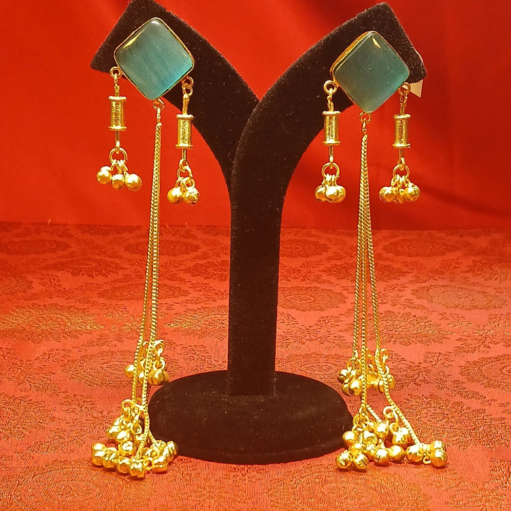 Long Kashmiri Earrings with Ghungroo