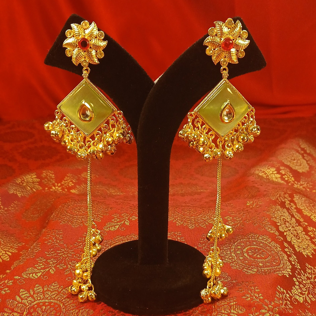 Kashmiri Earrings- Green
