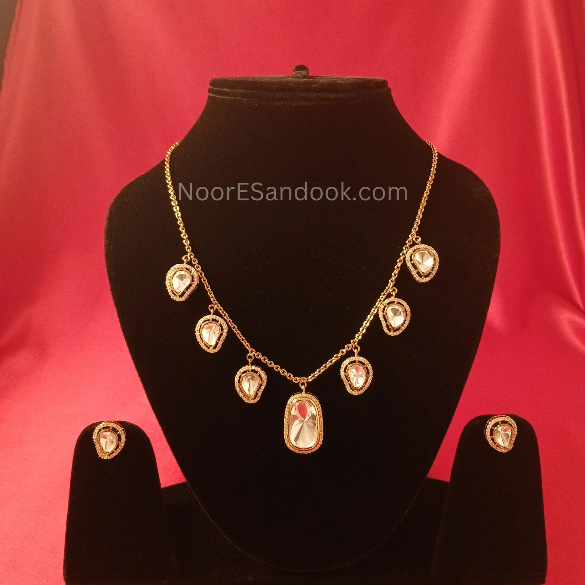 Charms with stone necklace