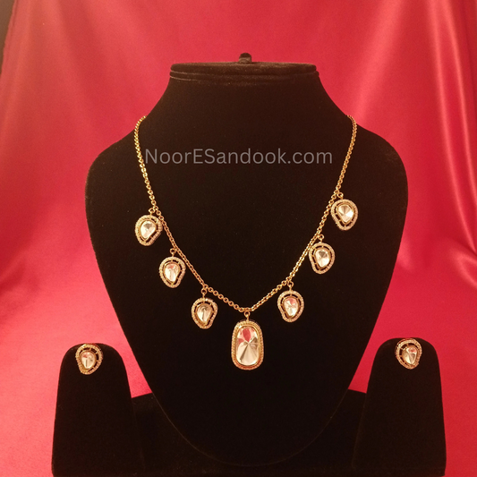 Charms with stone necklace