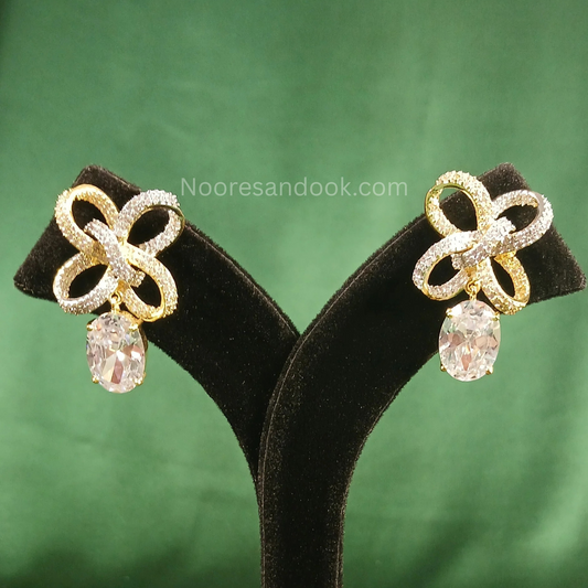 American Diamond Earrings with AD Drop
