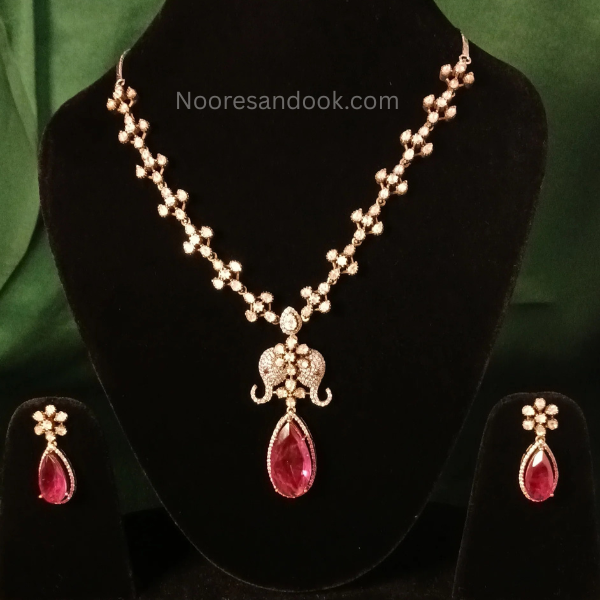 Mohini Victorian Red Necklace Set
