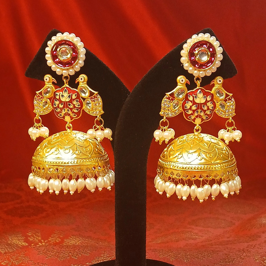 Meenakari Brass Jhumka