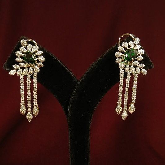 American Diamond Green Earrings