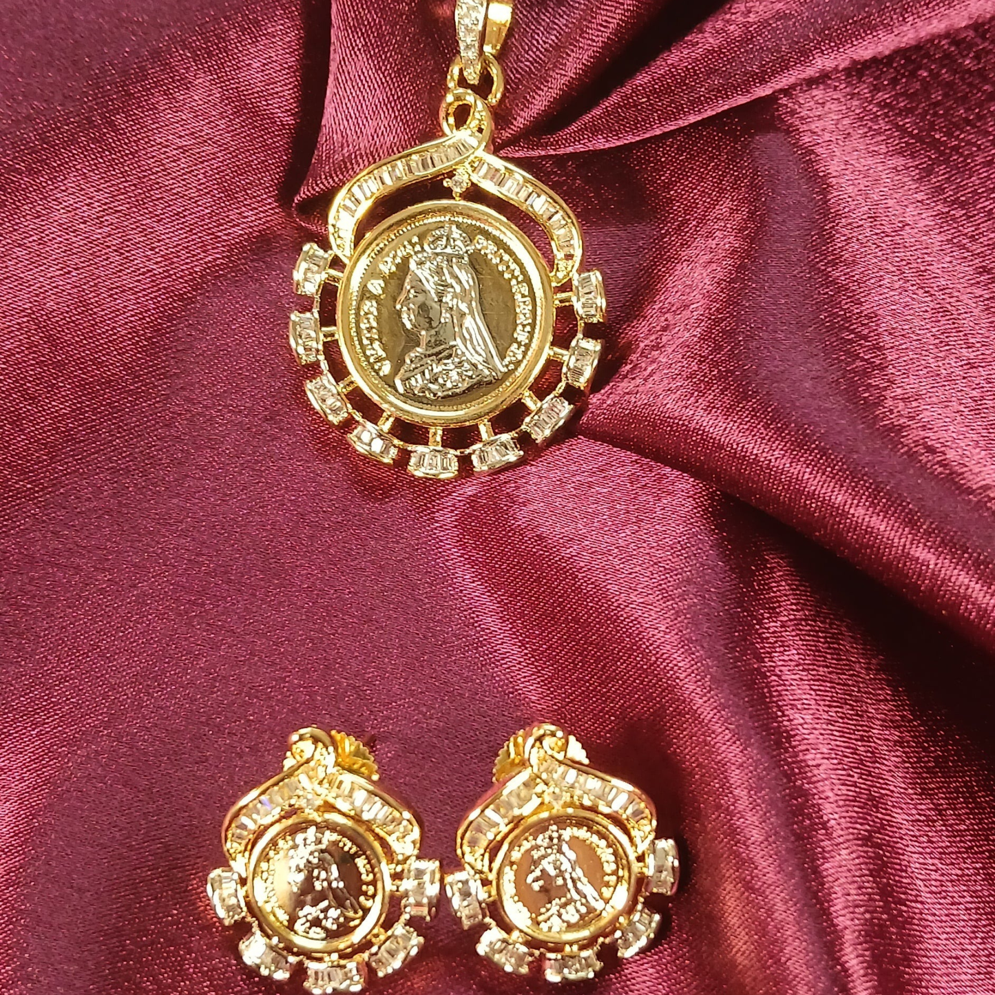 Imperial Portrait Pendant Set