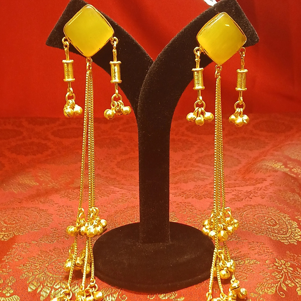 Long Kashmiri Earrings with Ghungroo