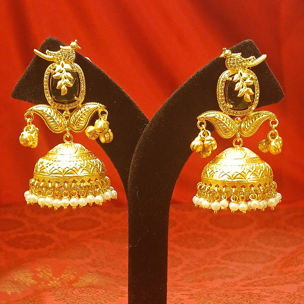 Brass Jhumka with intricate work