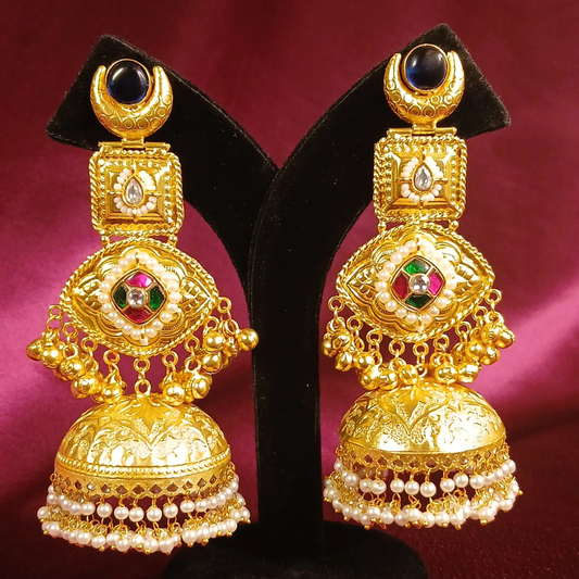 Trending Long Jhumka- Blue