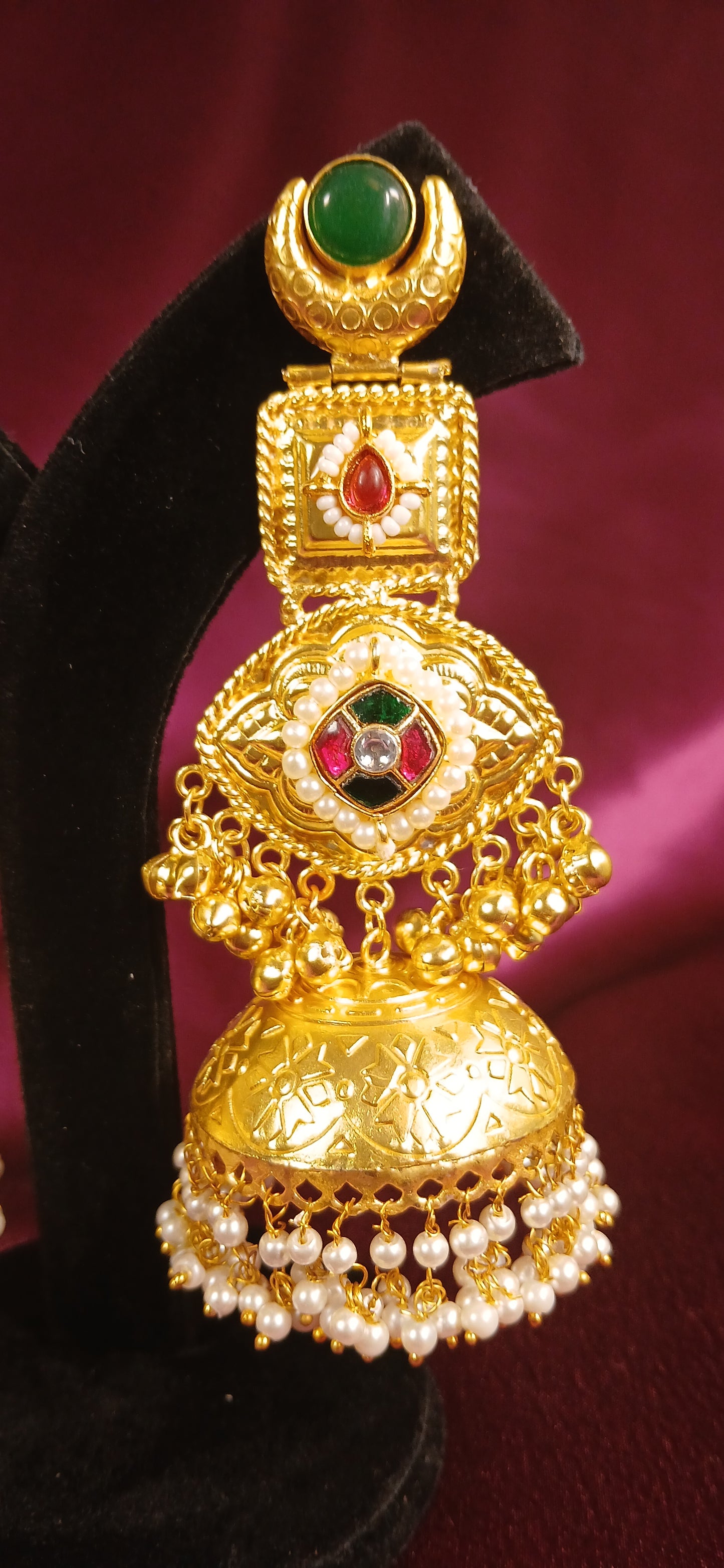 Trending Long Jhumka- Green