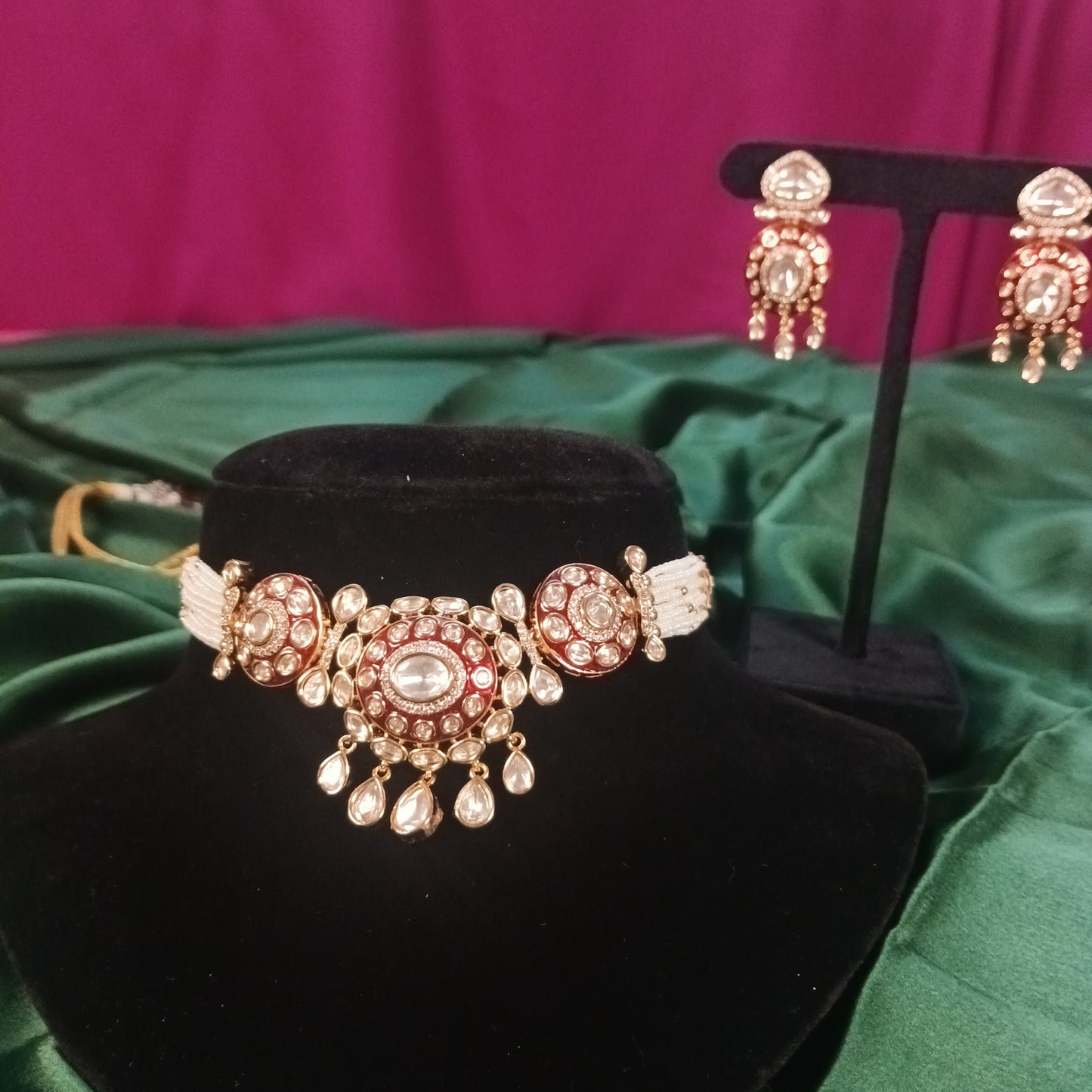 Aarzoo Meenakari Polki Choker