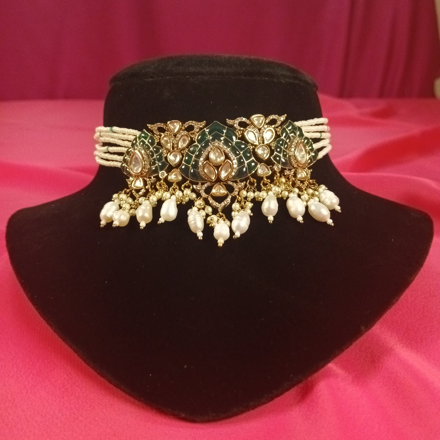 Shahi Meenakari Polki Choker