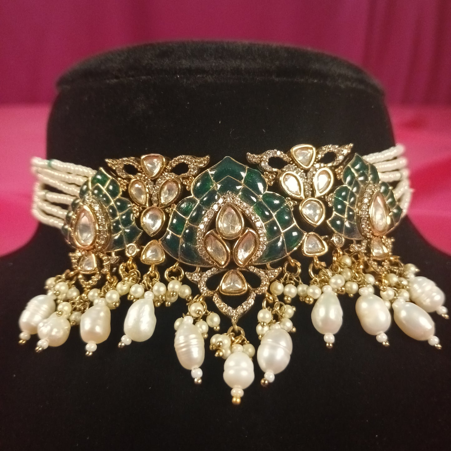 Shahi Meenakari Polki Choker