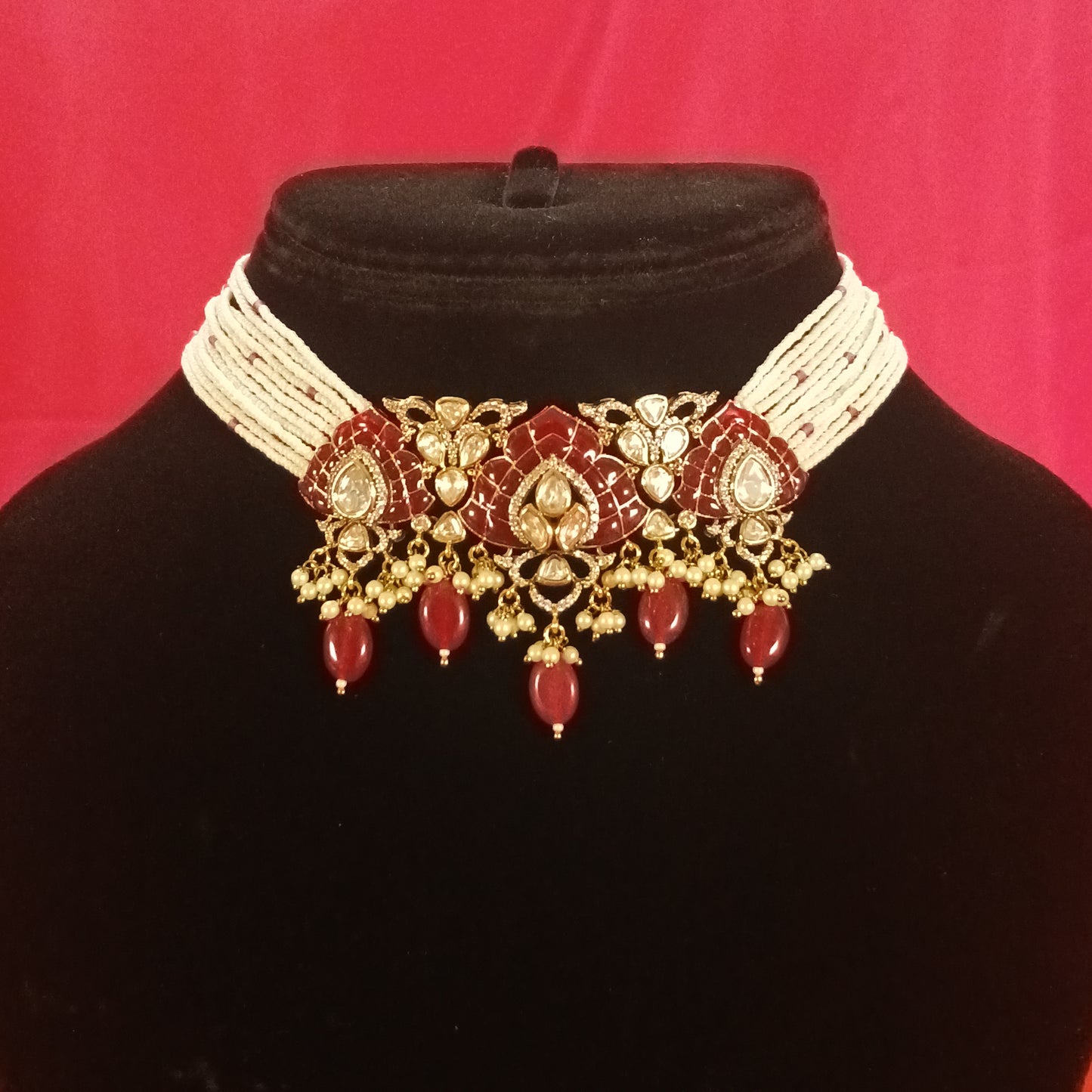Zeenat Mahal Meenakari Polki Choker