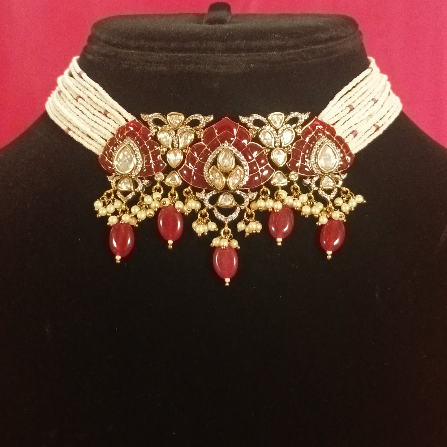 Zeenat Mahal Meenakari Polki Choker