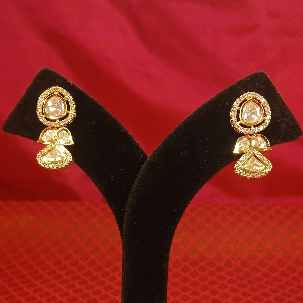Classic Polki Drop Earrings for Timeless Festive Styling