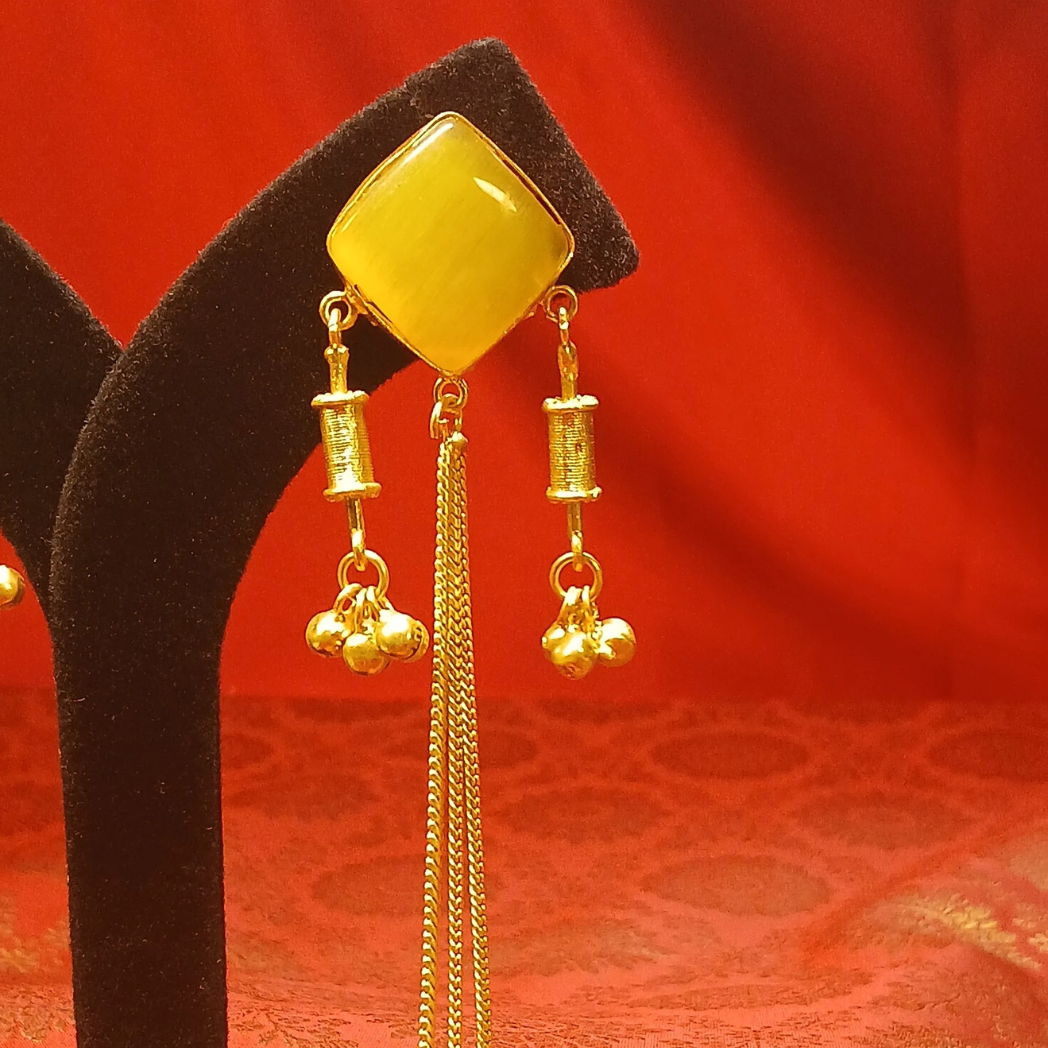 Long Kashmiri Earrings with Ghungroo