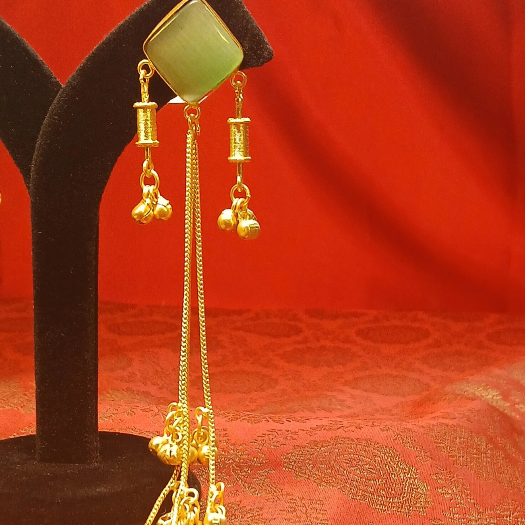 Long Kashmiri Earrings with Ghungroo