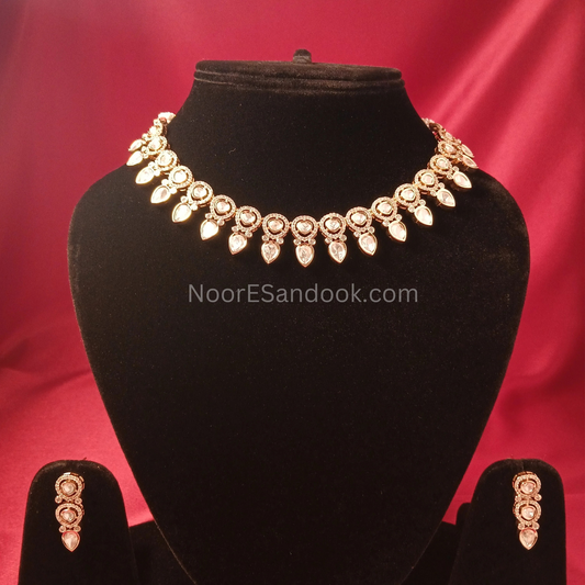 Golden finish polki set