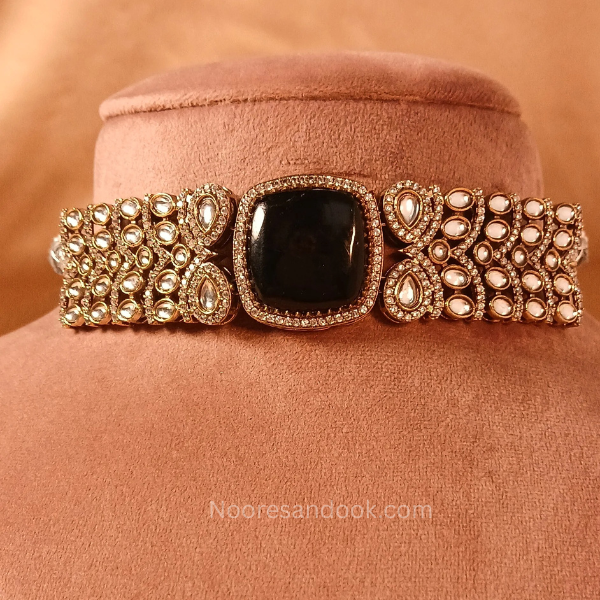 Polki Choker Set- Black