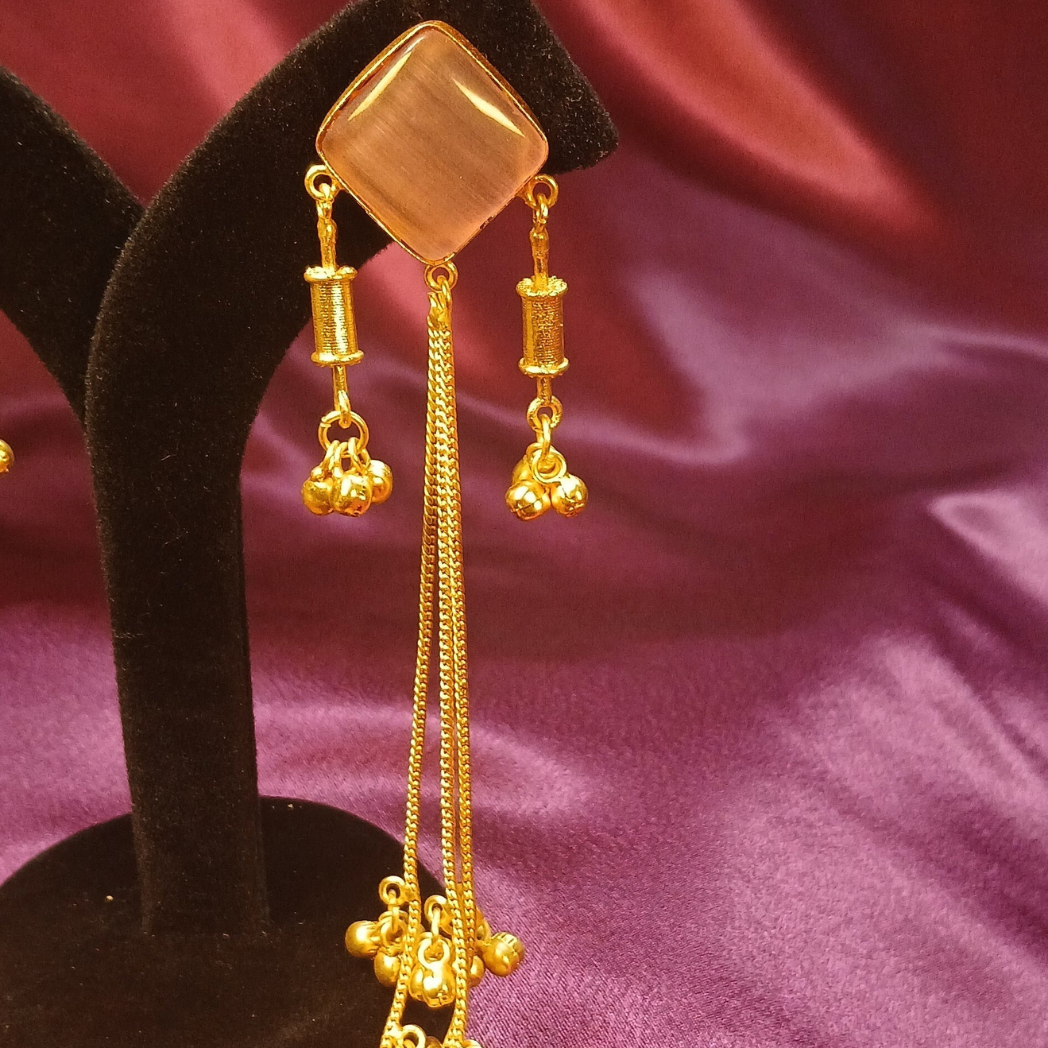 Long Kashmiri Earrings with Ghungroo