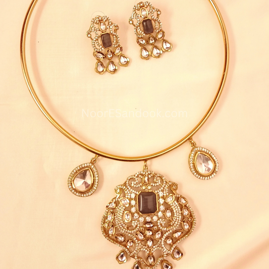 Indian Pendant Big with Haslee -Purple