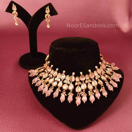 Delicate stone and polki necklace