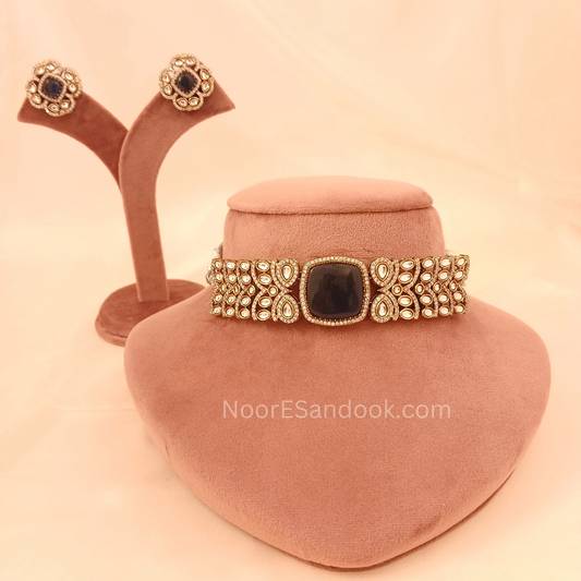 Chokers with Doublet Stone- Blue