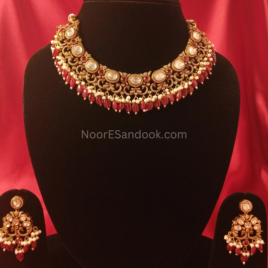 Red Polki Set- Bridal