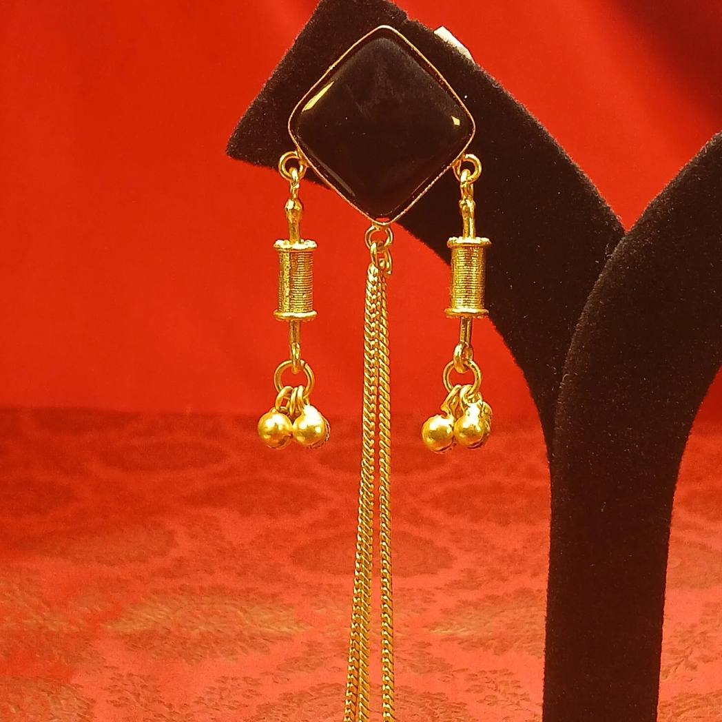 Long Kashmiri Earrings with Ghungroo
