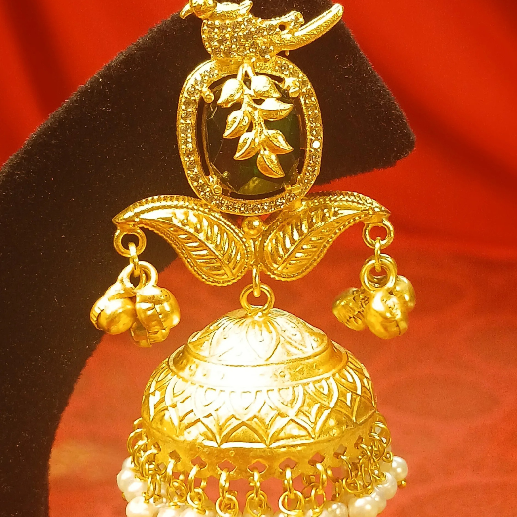 Brass Jhumka with intricate work