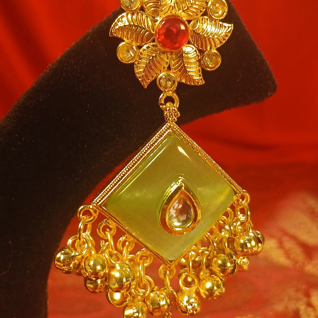 Kashmiri Earrings- Green