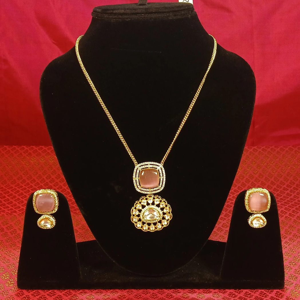 Polki Pendant Set