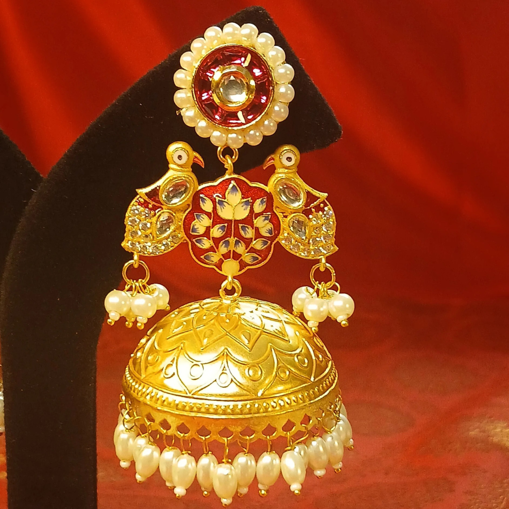 Meenakari Brass Jhumka