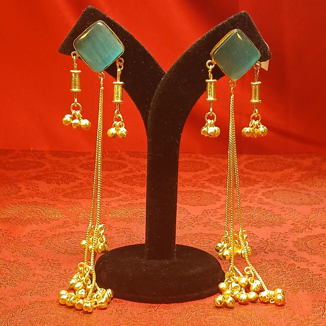 Long Kashmiri Earrings with Ghungroo