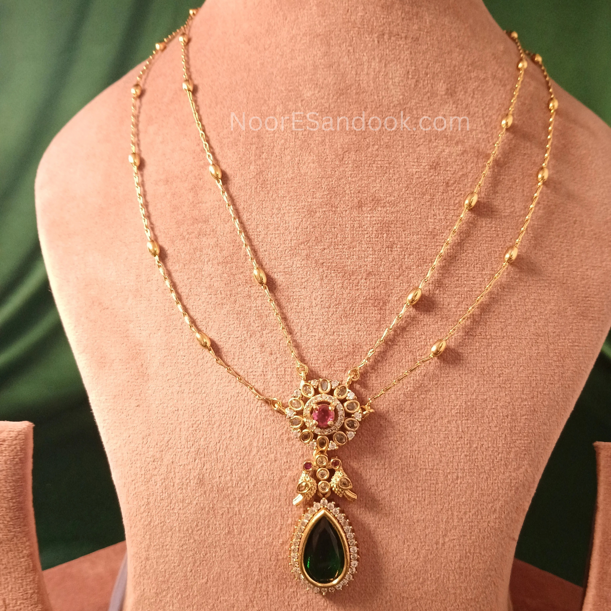 Delicate Pendant with 2 layer thin chain