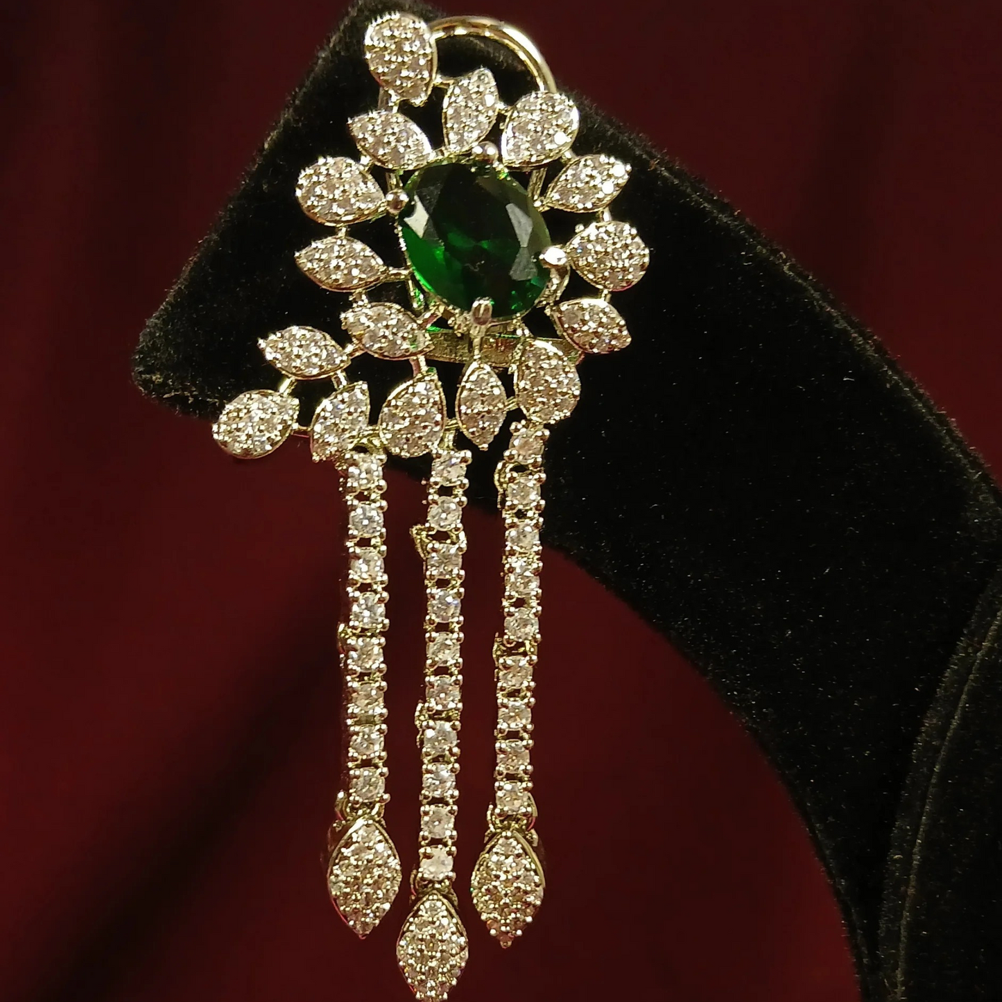 American Diamond Green Earrings