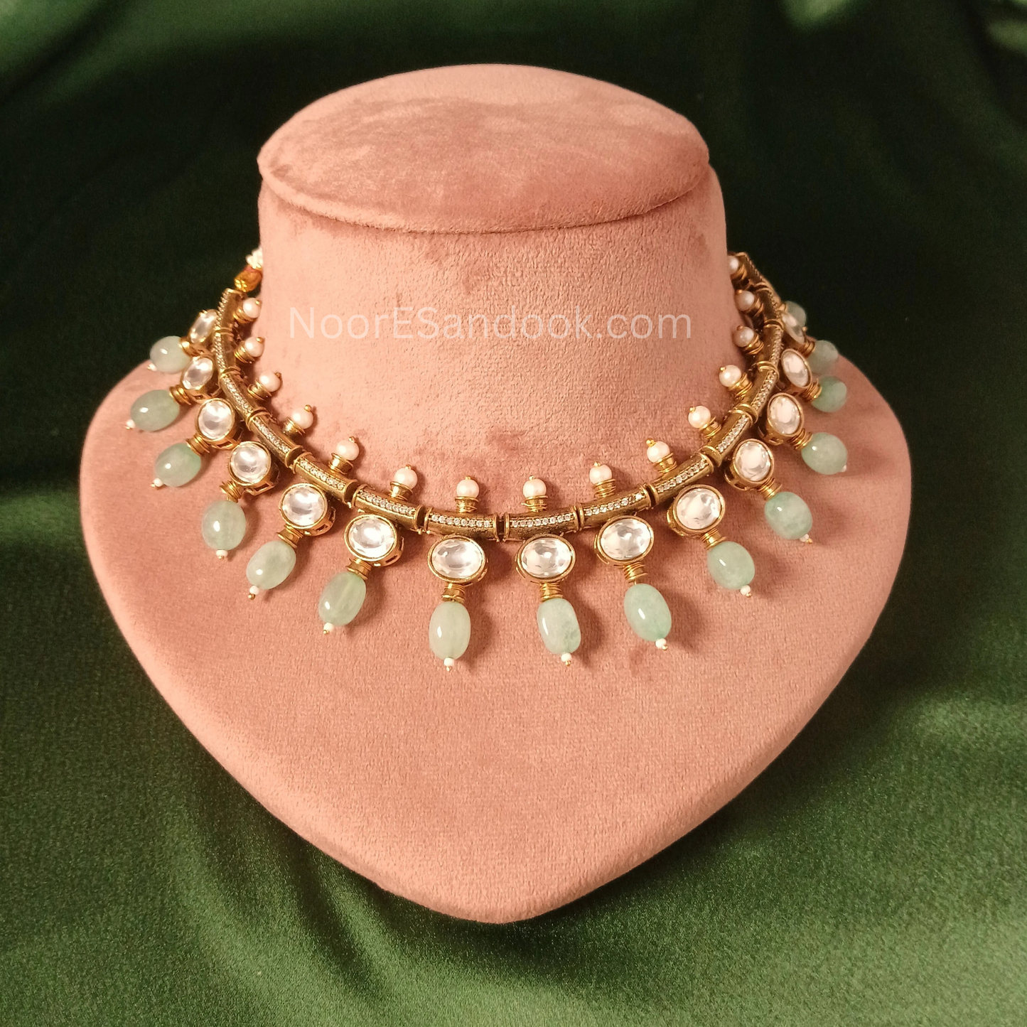 Single Layer Polki Set with Stones