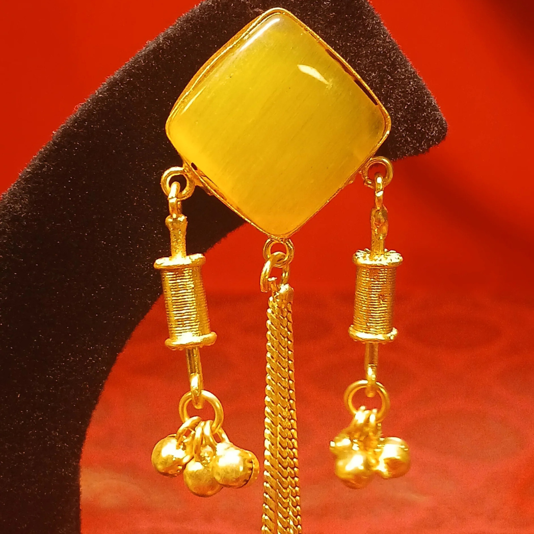 Long Kashmiri Earrings with Ghungroo