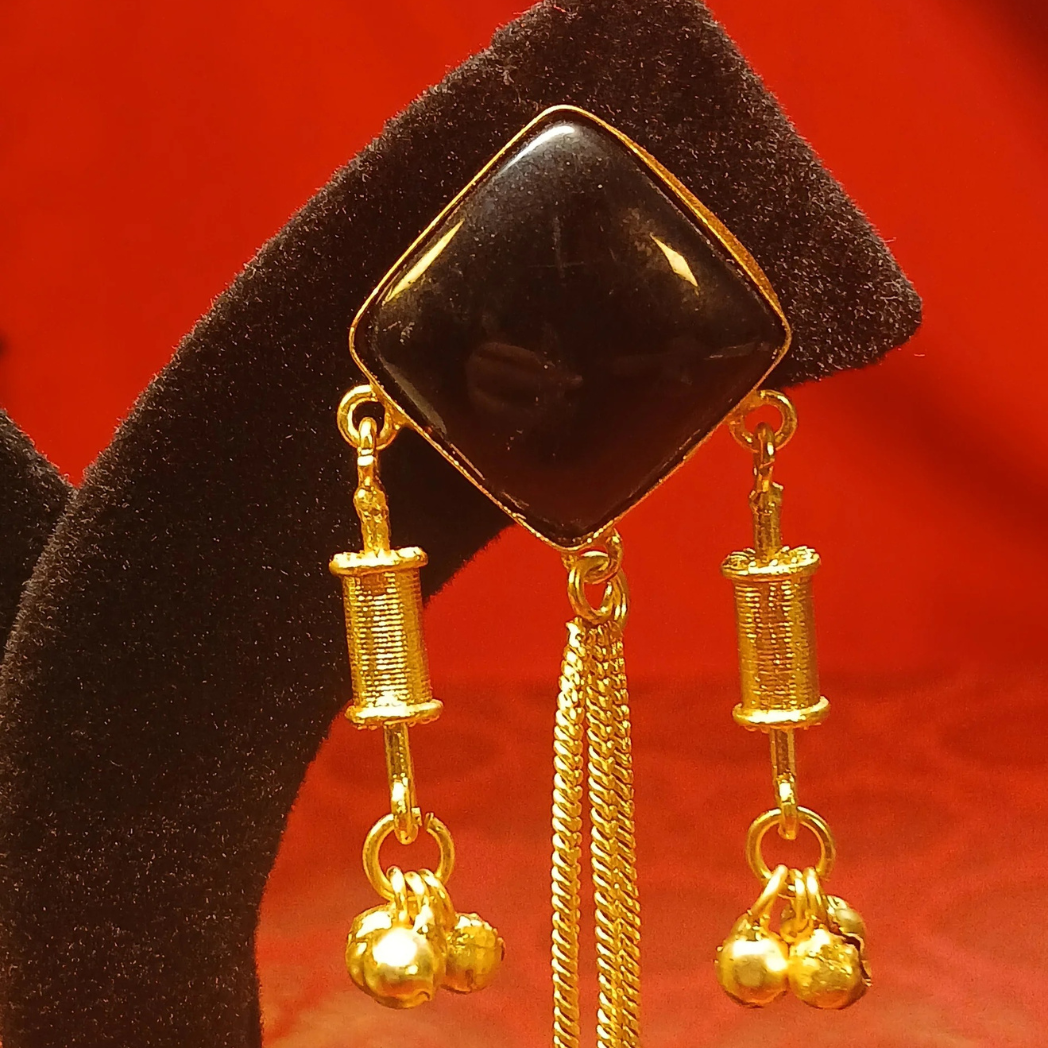 Long Kashmiri Earrings with Ghungroo