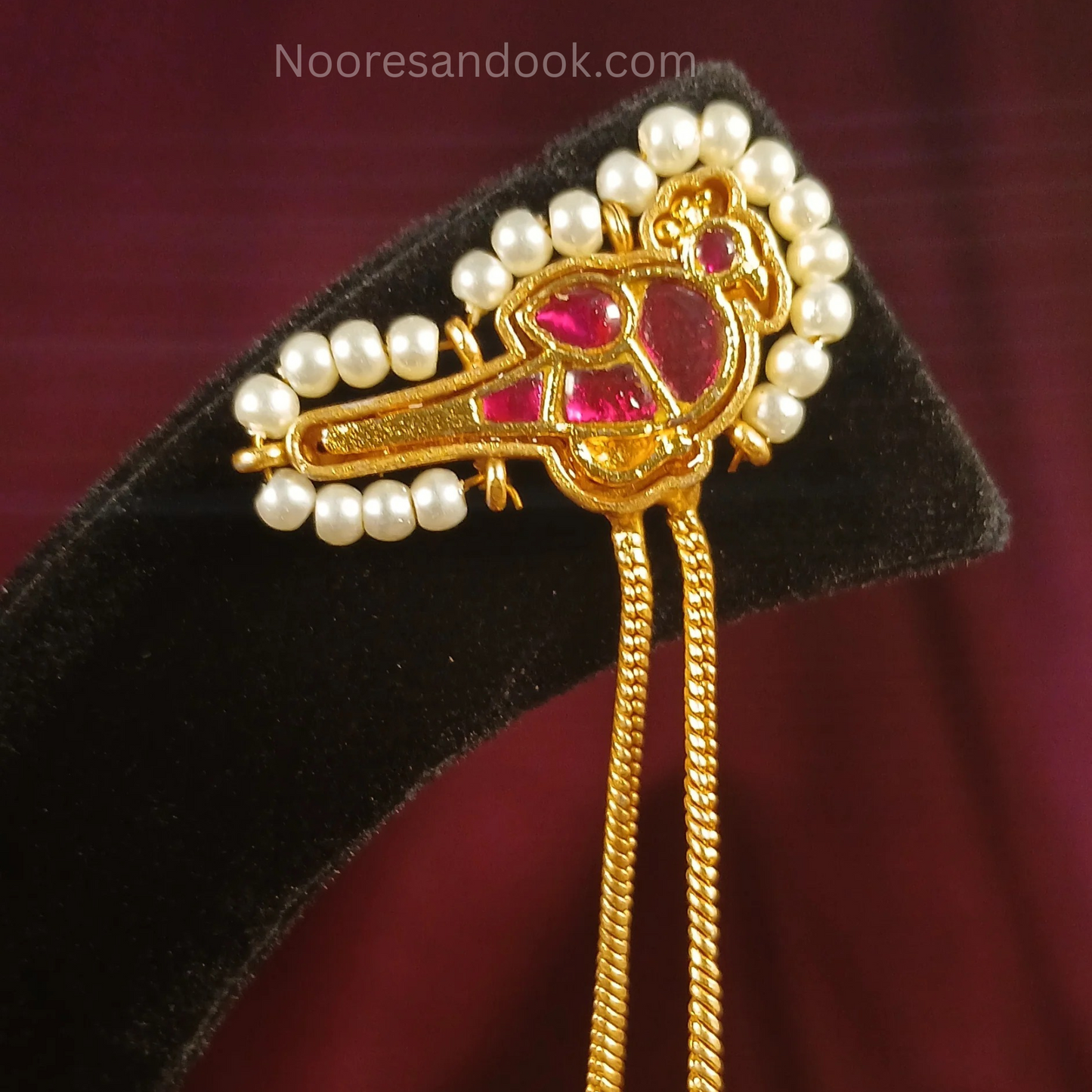Kashmiri Earrings with Long Chain & Jhumka