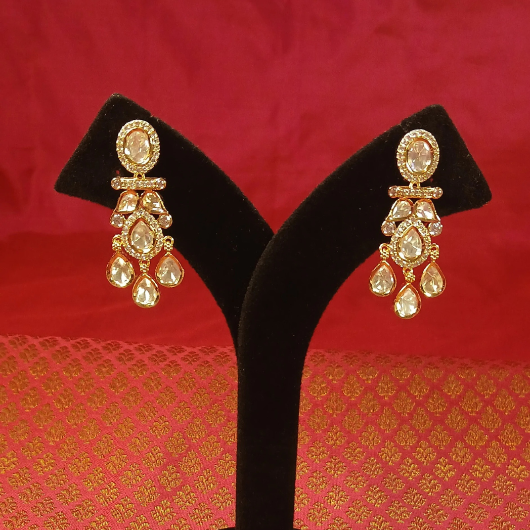 Long Polki Earrings