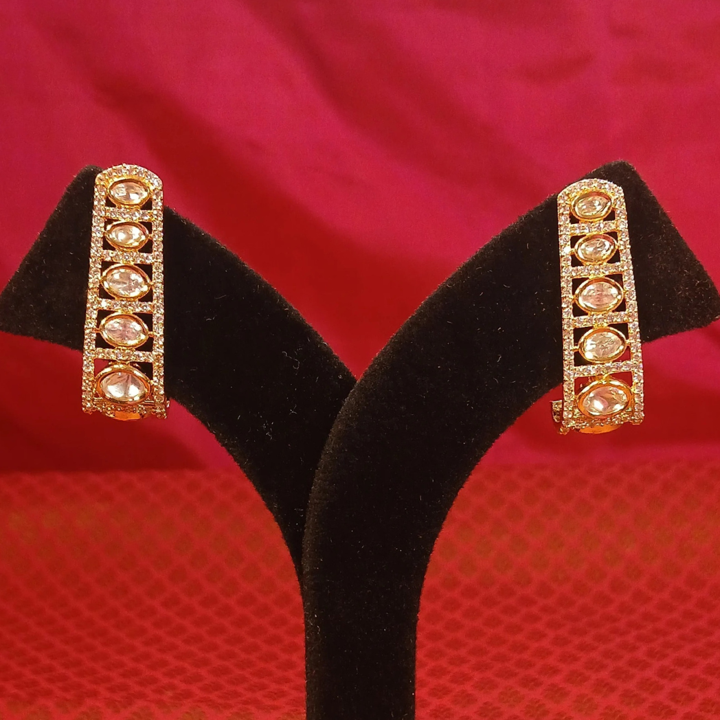 Long Polki Earrings - Half Bali Design